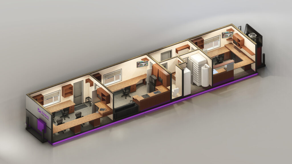 Rendering of a 2 door command centre
