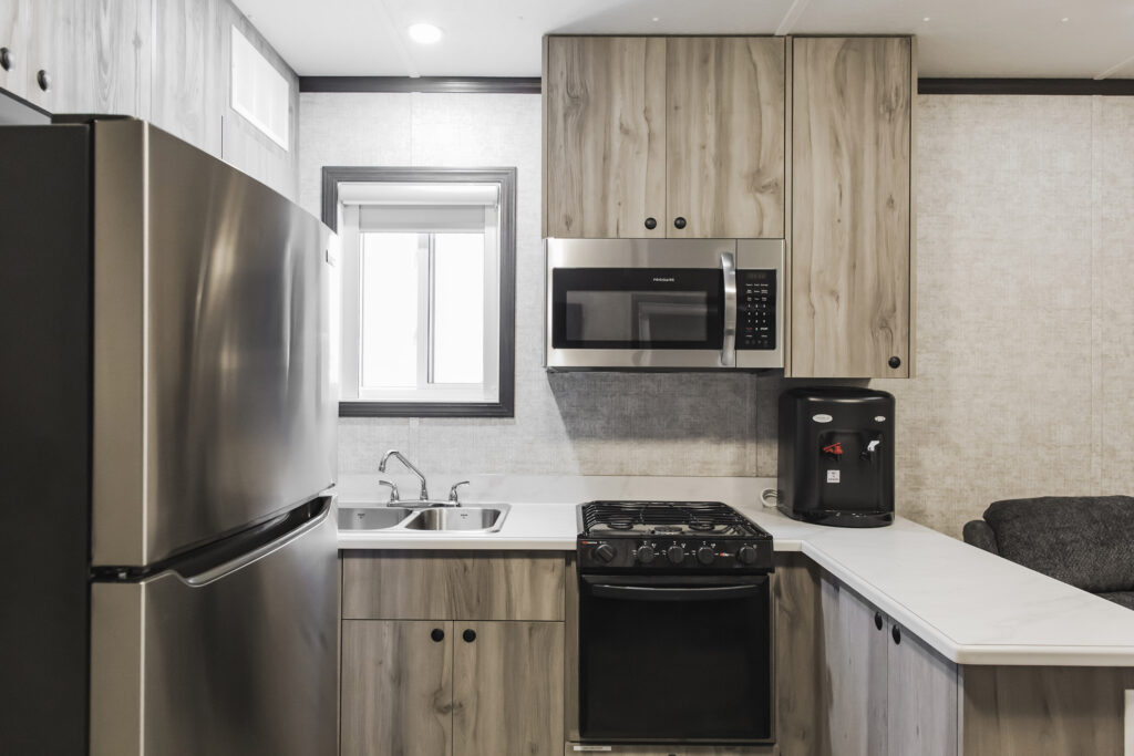 Interior of remote medic unit: kitchen